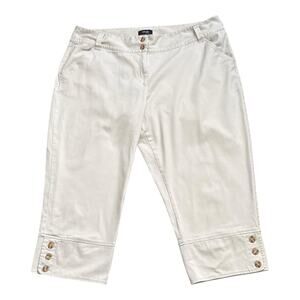 RAFAELLA Womens Plus Size 20W Khaki Beige Capri Cropped Pants 22" Inseam